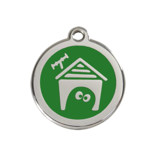 Red Dingo Dog House Tag - Green - Large - Lifetime Guarantee - Cat, Dog, Pet ID Tag Engraved