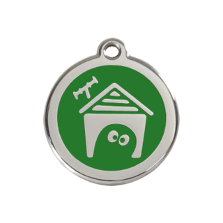 Red Dingo Dog House Tag - Green [Size: Large]  - Lifetime Guarantee - Cat, Dog, Pet ID Tag Engraved