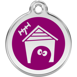 Red Dingo Dog Enamel House Tag - Purple - Lifetime Guarantee - Cat, Dog, Pet ID Tag Engraved