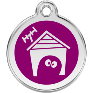 Red Dingo Dog Enamel House Tag - Purple - Lifetime Guarantee - Cat, Dog, Pet ID Tag Engraved
