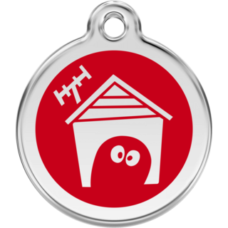 Red Dingo Dog Enamel House Tag - Red - Lifetime Guarantee - Cat, Dog, Pet ID Tag Engraved