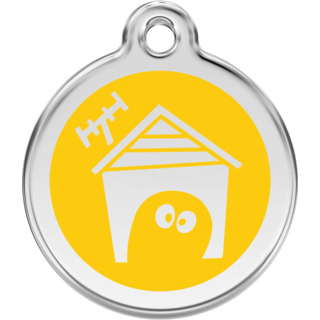 Red Dingo Dog Enamel House Tag - Yellow - Lifetime Guarantee - Cat, Dog, Pet ID Tag Engraved