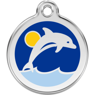 Red Dingo Dolphin  - Lifetime Guarantee - Cat, Dog, Pet ID Tag Engraved