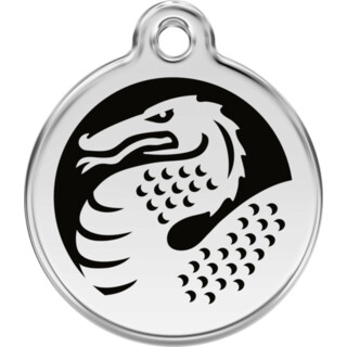 Red Dingo Black Dragon - Large - Lifetime Guarantee - Cat, Dog, Pet ID Tag Engraved