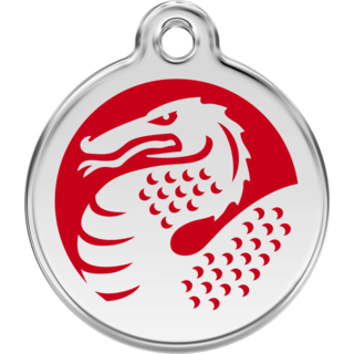 Red Dingo Red Dragon  - Lifetime Guarantee - Cat, Dog, Pet ID Tag Engraved