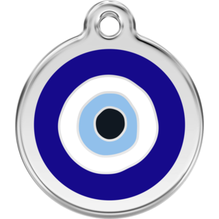 Red Dingo Evil Eye Dark Blue Tag - Lifetime Guarantee - Large - Cat, Dog, Pet ID Tag Engraved