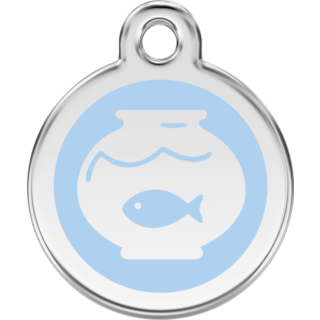 Red Dingo Enamel Fish Bowl Tag - Light Blue - Lifetime Guarantee - Cat, Dog, Pet ID Tag Engraved