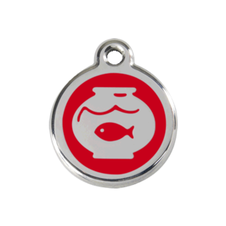 Red Dingo Fish Bowl Tag - Brown - Small - Lifetime Guarantee - Cat, Dog, Pet ID Tag Engraved
