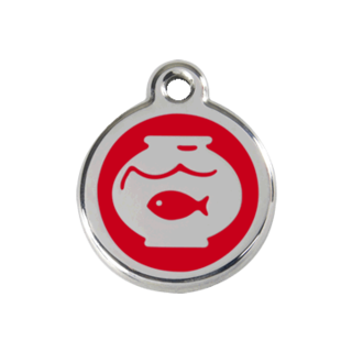 Red Dingo Fish Bowl Tag - Brown [Size: Small]  - Lifetime Guarantee - Cat, Dog, Pet ID Tag Engraved