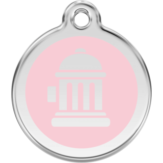 Red Dingo Fire Hydrant Pink Tag - Lifetime Guarantee - Cat, Dog, Pet ID Tag Engraved