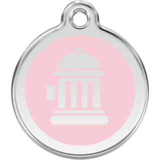 Red Dingo Fire Hydrant Pink Tag - Lifetime Guarantee - Cat, Dog, Pet ID Tag Engraved
