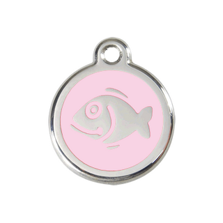 Red Dingo Enamel Fish Tag - Pink - Lifetime Guarantee - Small