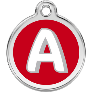 Red Dingo Alphabet "A" - Lifetime Guarantee - Cat, Dog, Pet ID Tag Engraved