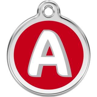 Red Dingo Alphabet "A" - Lifetime Guarantee - Cat, Dog, Pet ID Tag Engraved [size: Large]