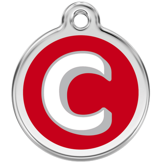 Red Dingo Alphabet "C" - Lifetime Guarantee - Cat, Dog, Pet ID Tag Engraved