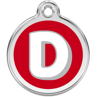 Red Dingo Alphabet "D" - Lifetime Guarantee - Cat, Dog, Pet ID Tag Engraved [size: Large]