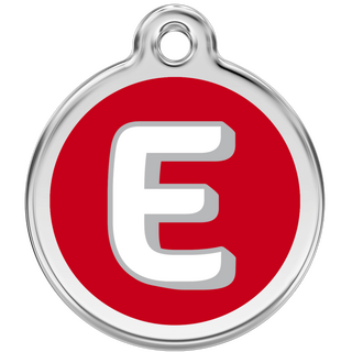 Red Dingo Alphabet "E" - Lifetime Guarantee - Cat, Dog, Pet ID Tag Engraved