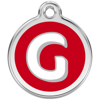 Red Dingo Alphabet "G" - Lifetime Guarantee - Cat, Dog, Pet ID Tag Engraved