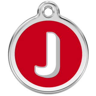 Red Dingo Alphabet "J" - Lifetime Guarantee - Cat, Dog, Pet ID Tag Engraved