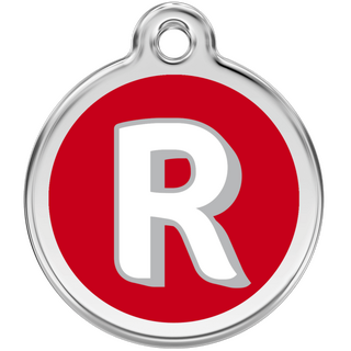 Red Dingo Alphabet "R" - Lifetime Guarantee - Cat, Dog, Pet ID Tag Engraved [size: Large]