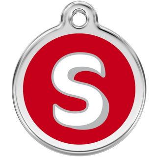 Red Dingo Alphabet "S" - Lifetime Guarantee - Cat, Dog, Pet ID Tag Engraved