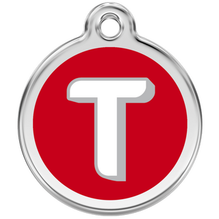Red Dingo Alphabet "T" - Lifetime Guarantee - Cat, Dog, Pet ID Tag Engraved