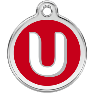 Red Dingo Alphabet "U" - Lifetime Guarantee - Cat, Dog, Pet ID Tag Engraved
