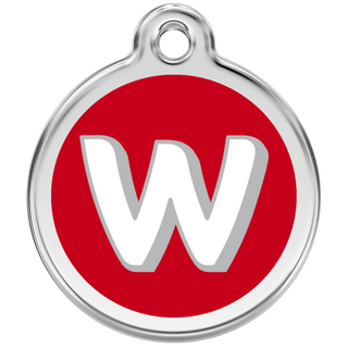 Red Dingo Alphabet "W" - Lifetime Guarantee - Cat, Dog, Pet ID Tag Engraved