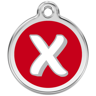 Red Dingo Alphabet "X" - Lifetime Guarantee - Cat, Dog, Pet ID Tag Engraved