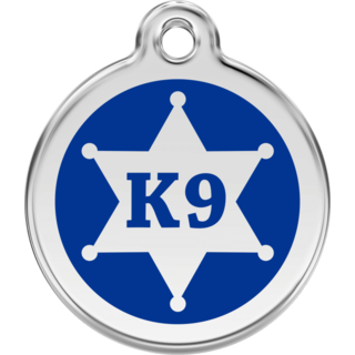 Red Dingo Sheriff Dark Blue Tag - Lifetime Guarantee - Cat, Dog, Pet ID Tag Engraved