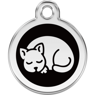 Red Dingo Enamel Kitten Tag - Black  - Lifetime Guarantee - Cat, Dog, Pet ID Tag Engraved