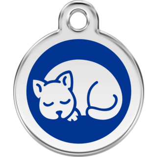 Red Dingo Enamel Kitten Tag - Dark Blue - Lifetime Guarantee - Cat, Dog, Pet ID Tag Engraved