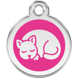 Red Dingo Enamel Kitten Tag - Hot Pink - Lifetime Guarantee - Cat, Dog, Pet ID Tag Engraved