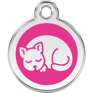 Red Dingo Enamel Kitten Tag - Hot Pink  - Lifetime Guarantee - Cat, Dog, Pet ID Tag Engraved