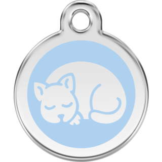 Red Dingo Enamel Kitten Tag - Light Blue - Lifetime Guarantee - Cat, Dog, Pet ID Tag Engraved