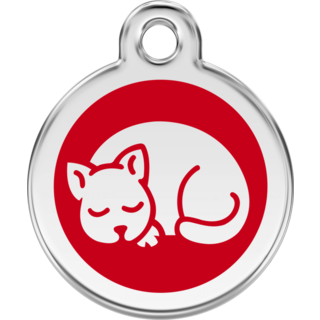 Red Dingo Enamel Kitten Tag - Red  - Lifetime Guarantee - Cat, Dog, Pet ID Tag Engraved