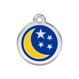Red Dingo Moon & Stars - Large - Lifetime Guarantee - Cat, Dog, Pet ID Tag Engraved