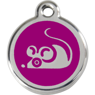 Red Dingo Mouse Tag - Purple - Lifetime Guarantee - Cat, Dog, Pet ID Tag Engraved
