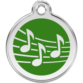 Red Dingo Music Green Tag - Lifetime Guarantee - Cat, Dog, Pet ID Tag Engraved