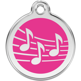 Red Dingo Music Hot Pink Tag - Lifetime Guarantee - Cat, Dog, Pet ID Tag Engraved