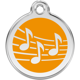 Red Dingo Music Orange Tag - Lifetime Guarantee - Cat, Dog, Pet ID Tag Engraved