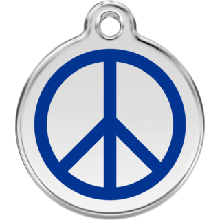 Red Dingo Peace Dark Blue Tag - Lifetime Guarantee - Cat, Dog, Pet ID Tag Engraved