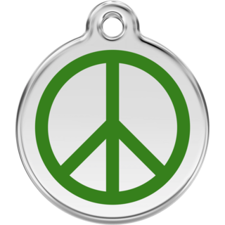 Red Dingo Peace Green Tag - Lifetime Guarantee - Cat, Dog, Pet ID Tag Engraved