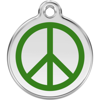 Red Dingo Peace Green Tag - Lifetime Guarantee - Cat, Dog, Pet ID Tag Engraved