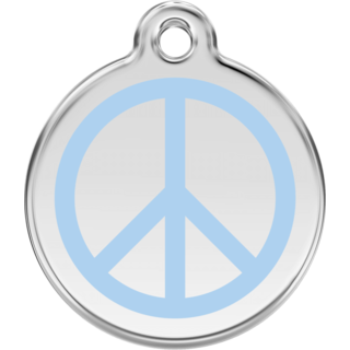 Red Dingo Peace Light Blue Tag - Lifetime Guarantee - Cat, Dog, Pet ID Tag Engraved