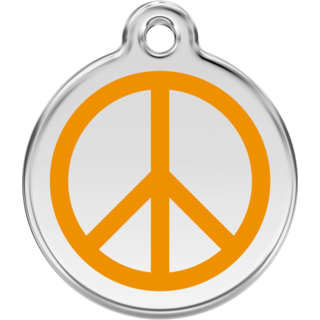 Red Dingo Peace Orange Tag - Lifetime Guarantee - Cat, Dog, Pet ID Tag Engraved