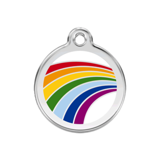 Red Dingo Rainbow - Large - Lifetime Guarantee - Cat, Dog, Pet ID Tag Engraved