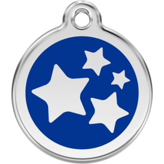 Red Dingo Stars Dark Blue Tag - Lifetime Guarantee - Cat, Dog, Pet ID Tag Engraved