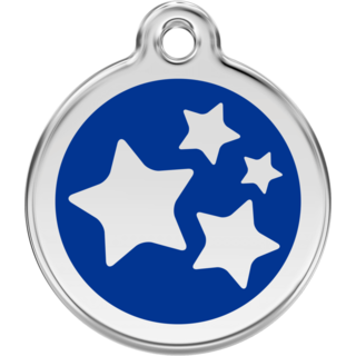 Red Dingo Stars Dark Blue Tag - Lifetime Guarantee [size: Large] - Cat, Dog, Pet ID Tag Engraved