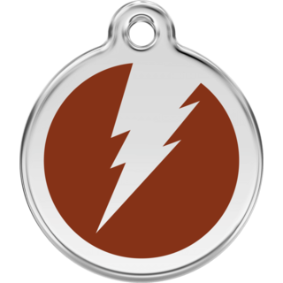 Red Dingo Flash Brown Tag - Lifetime Guarantee - Cat, Dog, Pet ID Tag Engraved